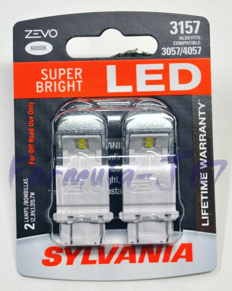 Sylvania ZEVO LED Light 3157 White 6000K Two Bulbs Brake Stop Tail Replace Lamp