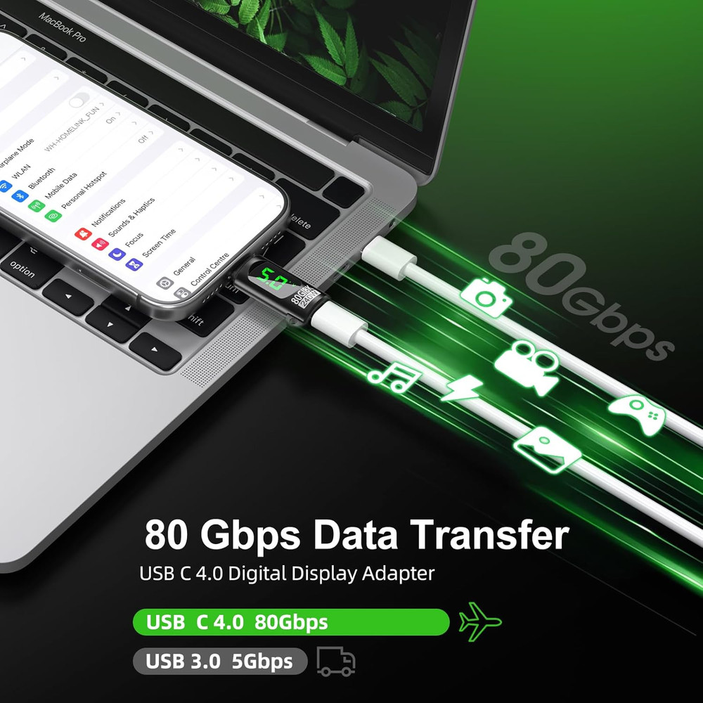 2 Pack 240W USB C Adapter with Digital Display,Voltage Current Power Meter Teste