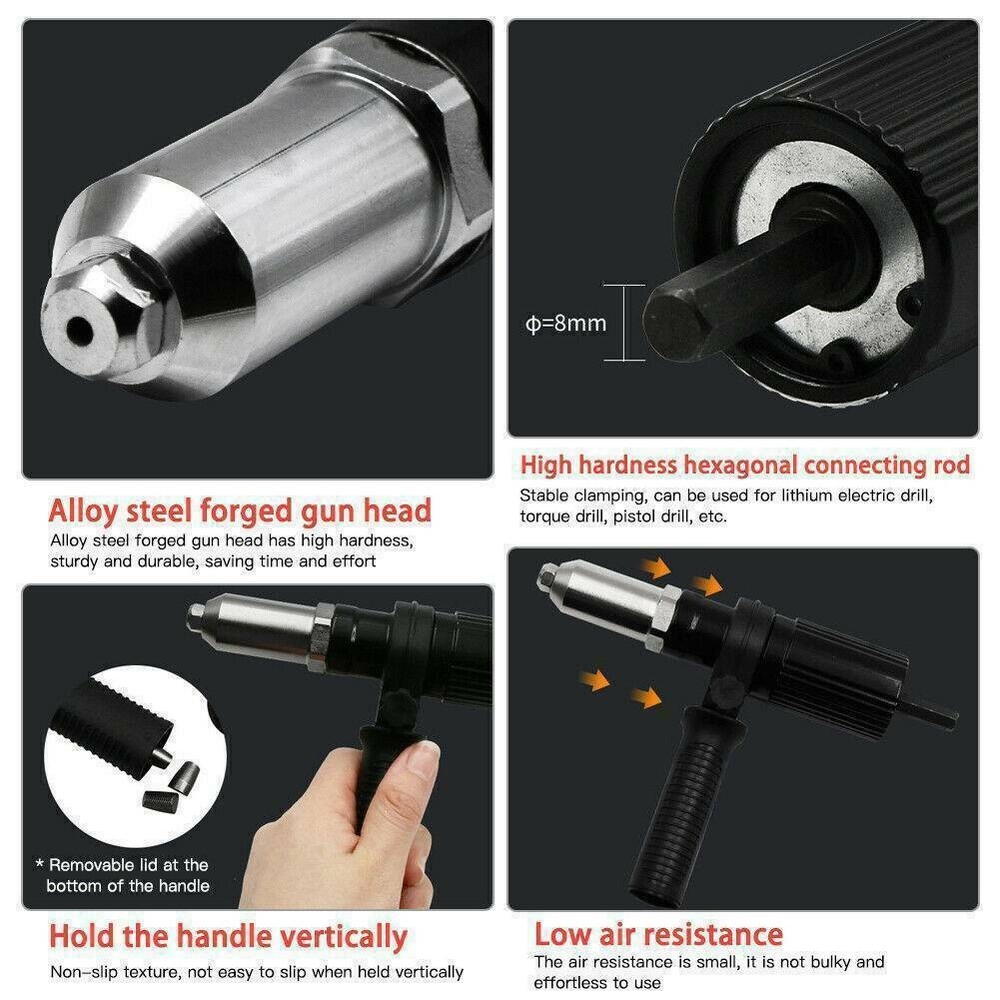 Electric Rivet Nut Gun Cordless Drill Pop Adapter Riveting Riveter Insert Tool