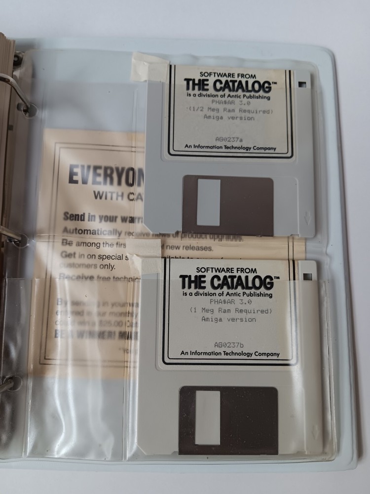 Amiga PHASAR Version 3.0 Home Accounting Binder 2 Disks Tested/Works