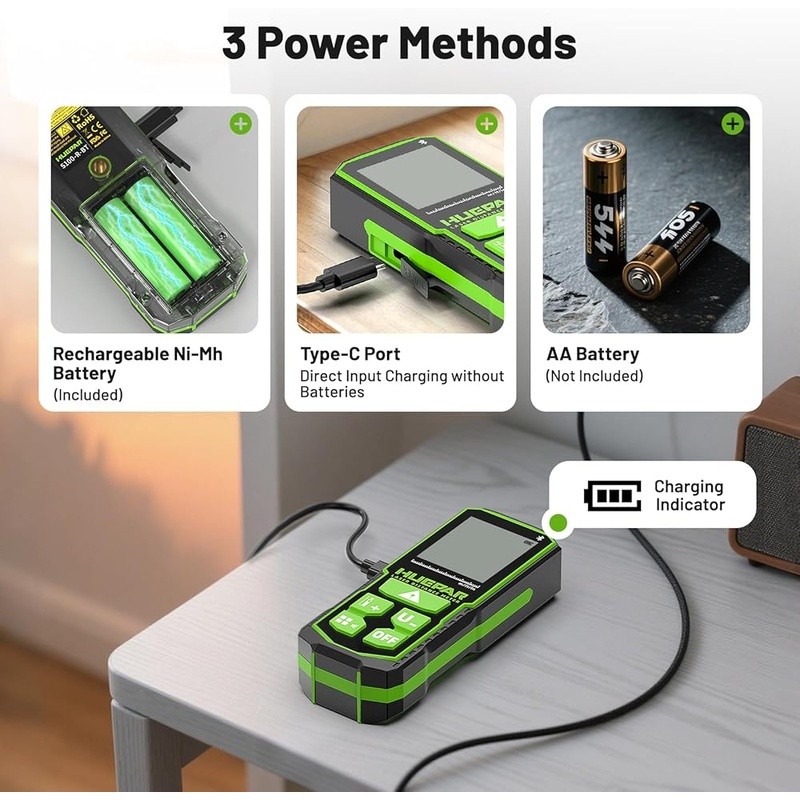 Bluetooth Laser Distance Measure 330ft Accurate Angle Sensor Tool W/ LCD Screen