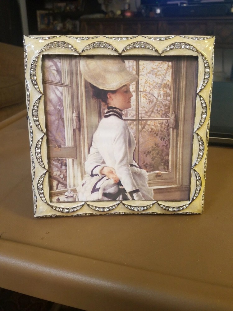 Estate Jay Strongwater 6" Square Multi-Color Crtystal Frame