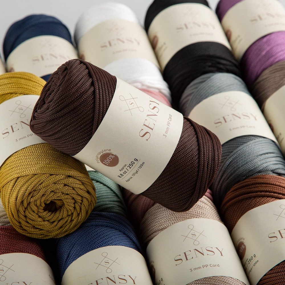 Sensy Premium 3mm 131 Yards Polyester Rope 100% Polypropylene Macrame Latte