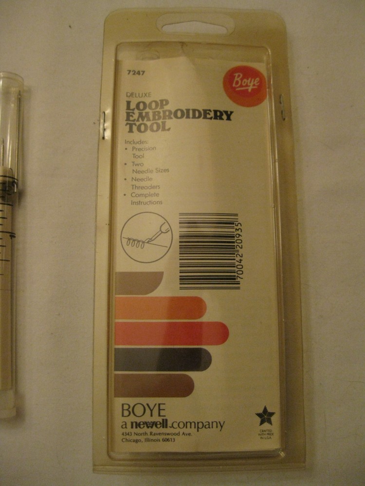 TWO Boye Deluxe Loop Embroidery Tool 7247. One NEW in Sealed Pkg. & Brush