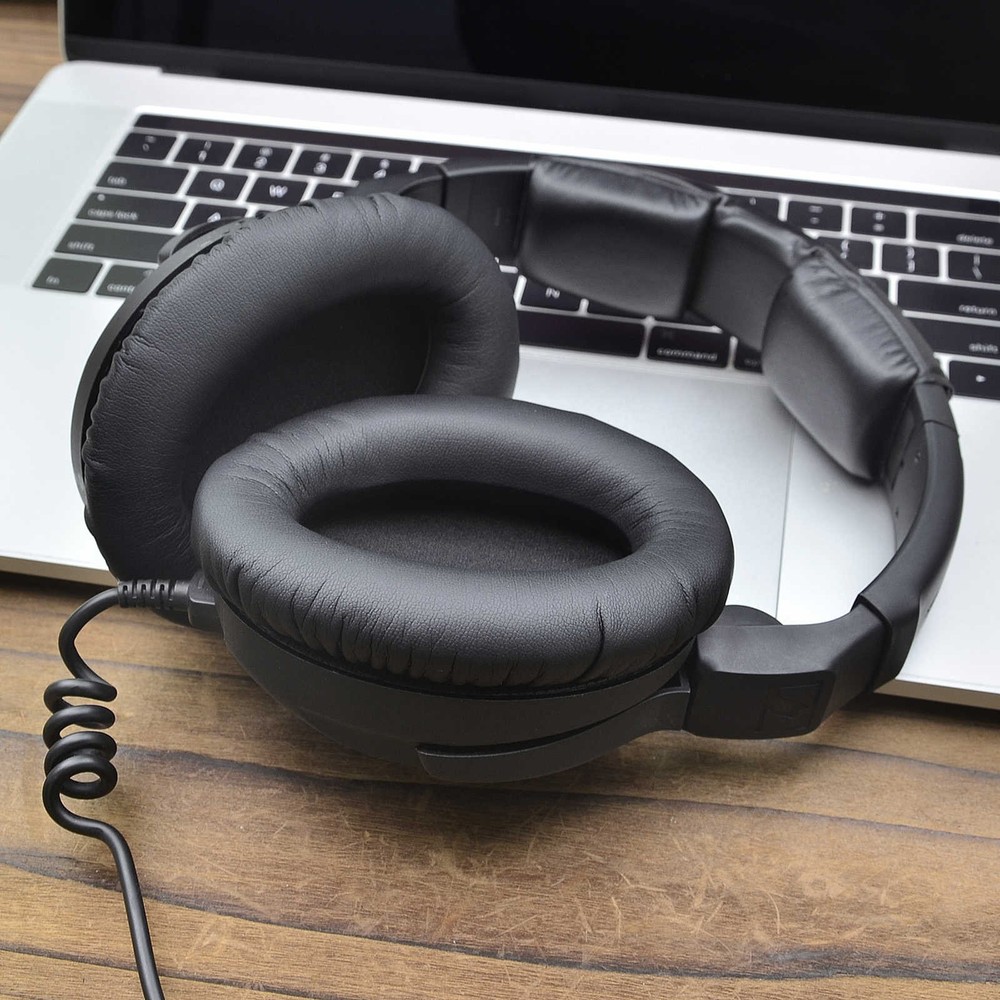 For Sennheiser HD 300 PRO - Replacement Ear Cushions Black Memory Foam Pair