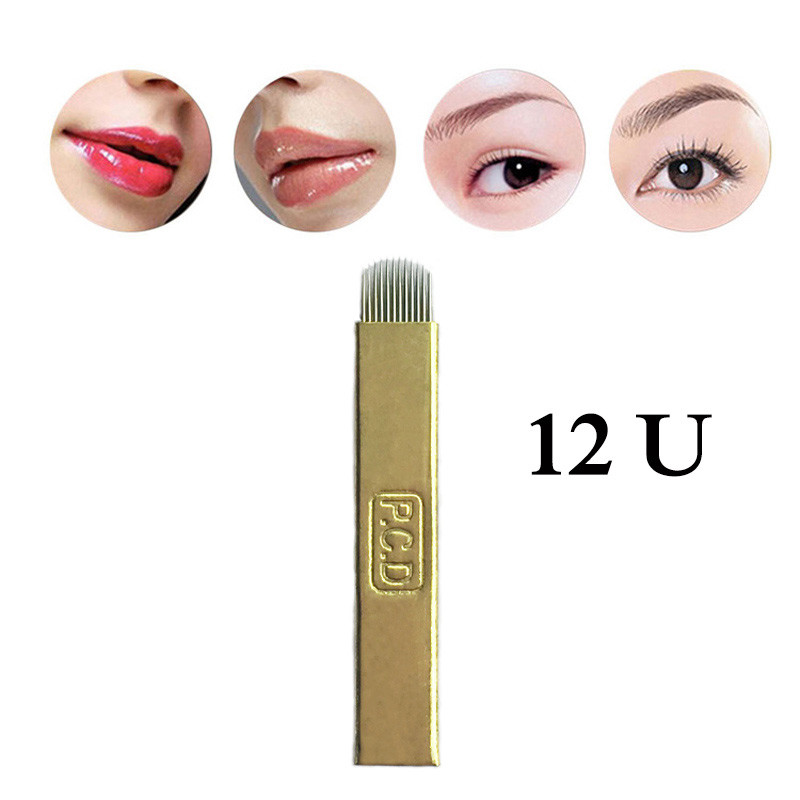 12 U Shape Needles Microblading Eyebrow Tattoo Permanent Makeup Manual Blade