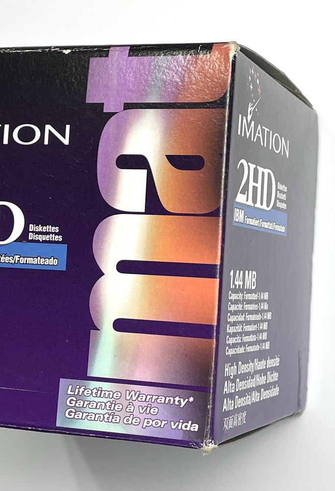 Vintage Imation 3.5” Diskettes 1.44 MB Floppy Disk - 25 Pack - NEW SEALED