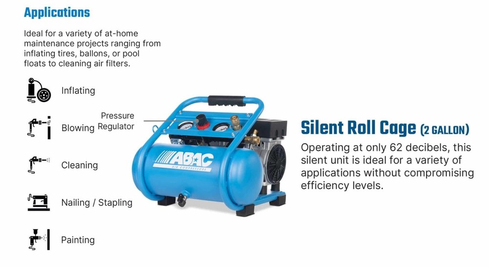 ABAC Silent Roll Cage Hand Carry Compressor 2025066007