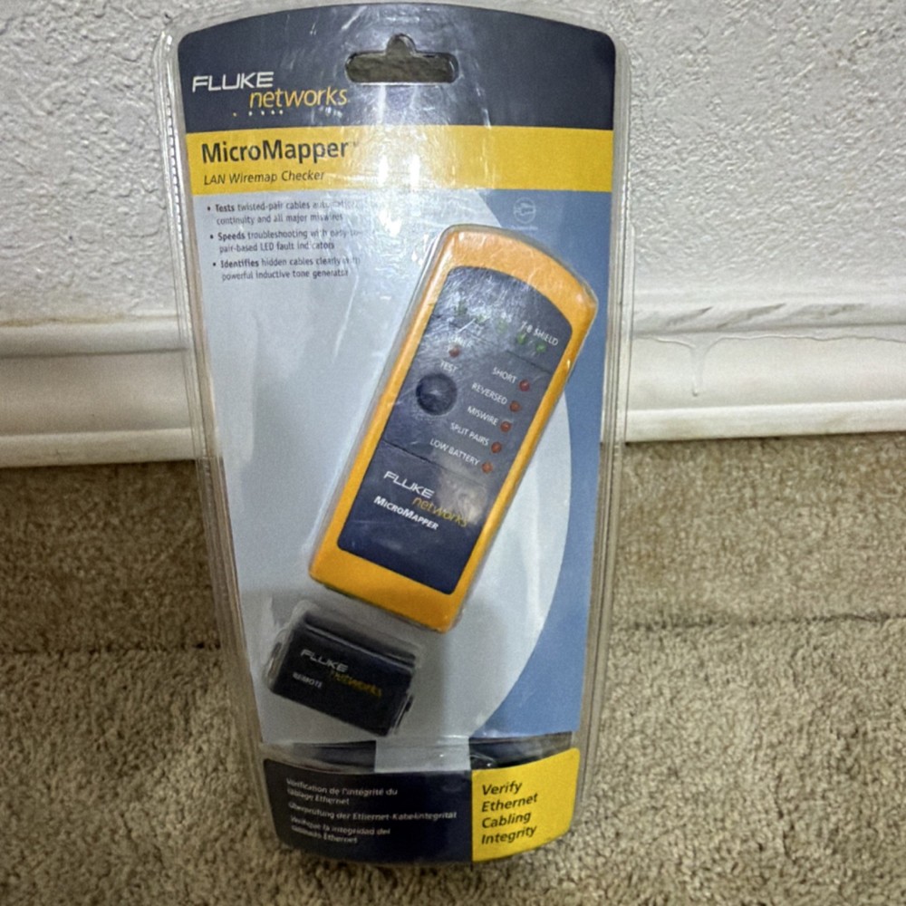 Fluke Networks MicroMapper LAN Wiremap Checker Twisted-Pair Cable Tester