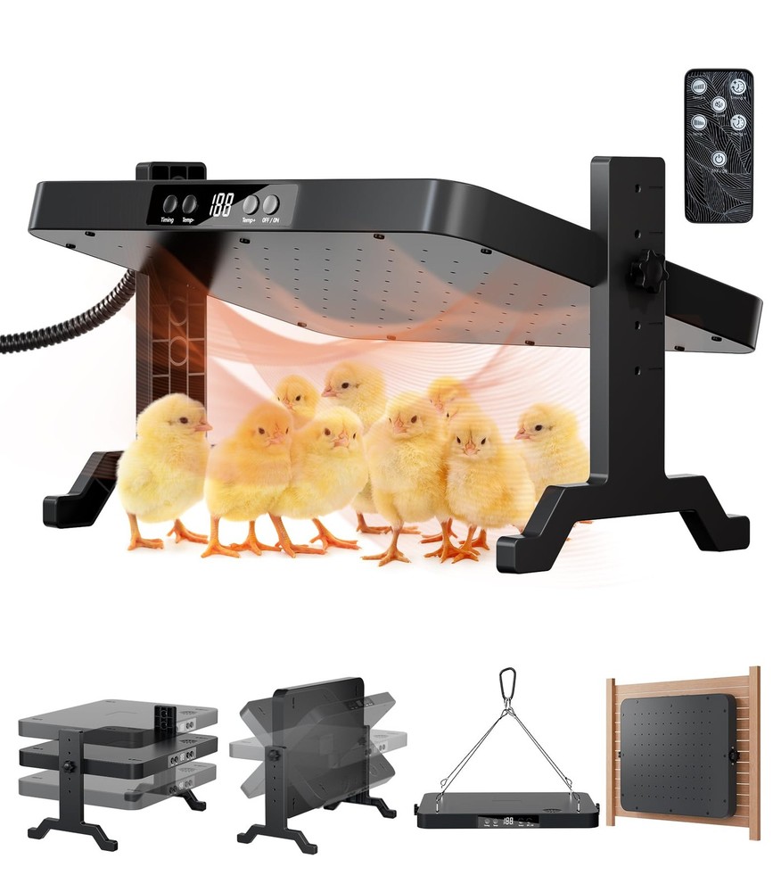 Smart Brooder Heating Plate, 2-in-1 Chicken Coop Heater & Chick Brooder, 200W