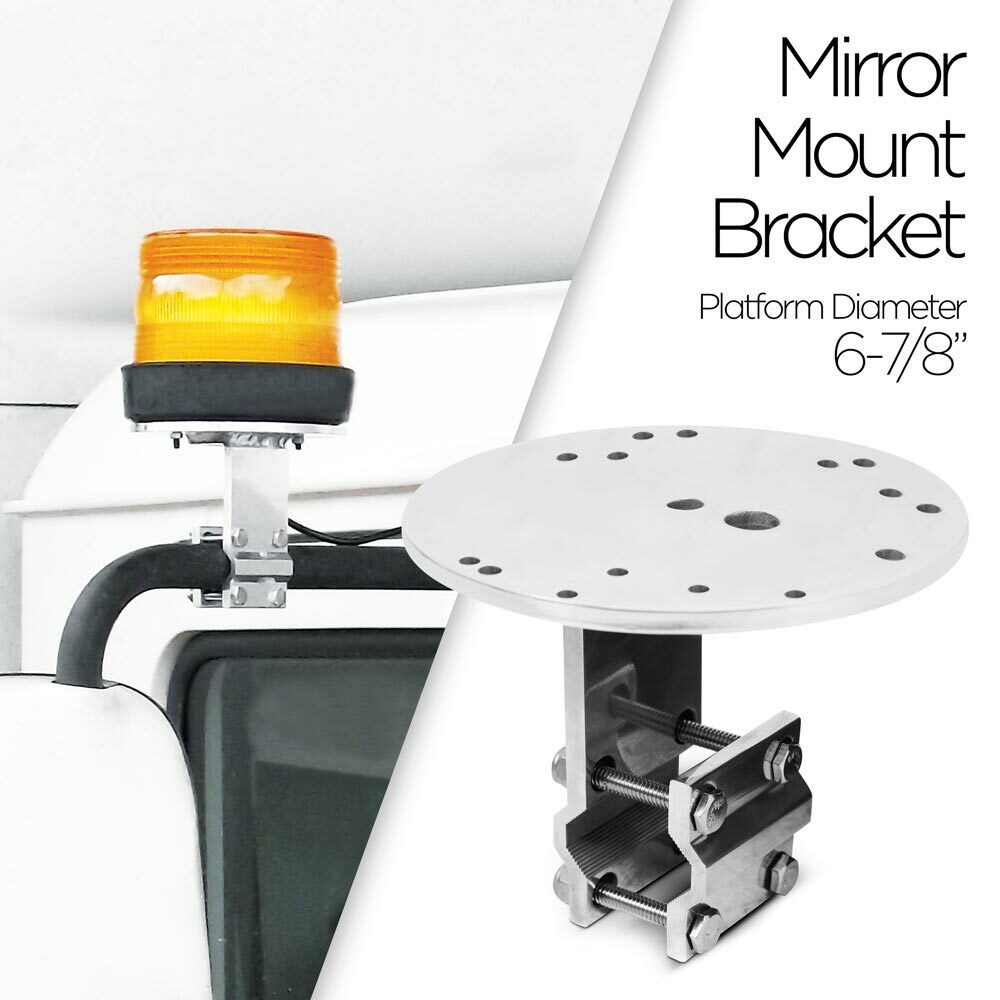 Pro LED BRK3 Aluminum Mirror Mount Bracket For Permanent Mount Light Beacons