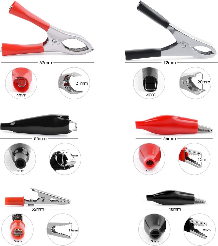 Versatile 60-Piece Alligator Clip Set for Battery and Electrical Applications