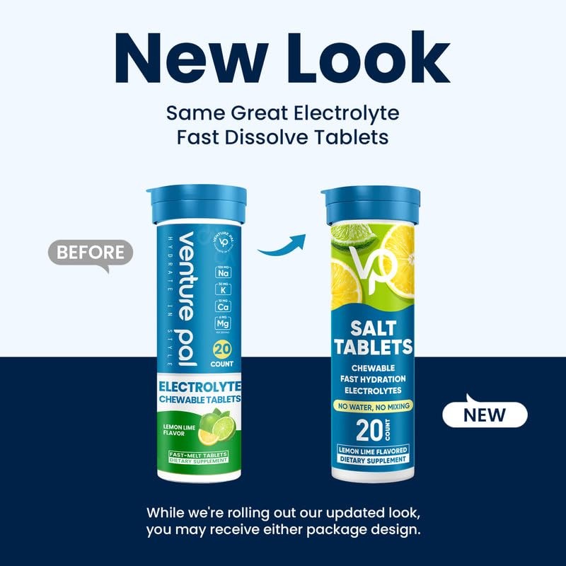 Chewable Electrolyte Tablets, 80 Count Fast-Dissolve Sugar-Free Stick Salt Table