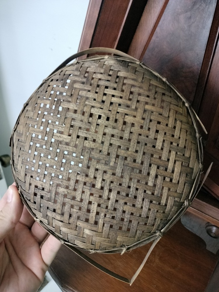 Vintage Bamboo Strainer Sieve Colander Woven