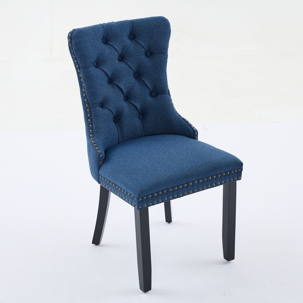 Nikki Collection Modern, High-end Tufted Solid Wood Contemporary Flax Upholste