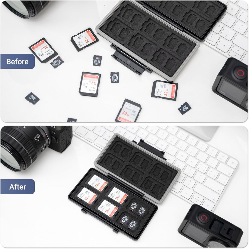 Memory Card Case Water Resistant Anti Shock Wallet