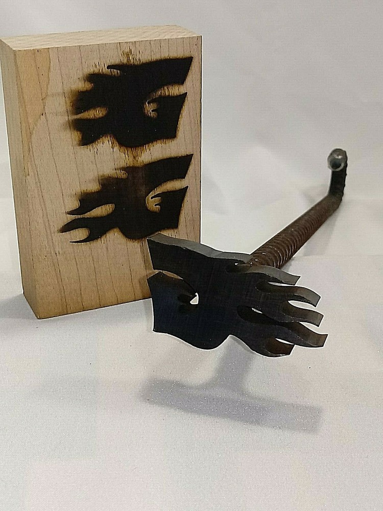 Single Letter Branding Iron with flames