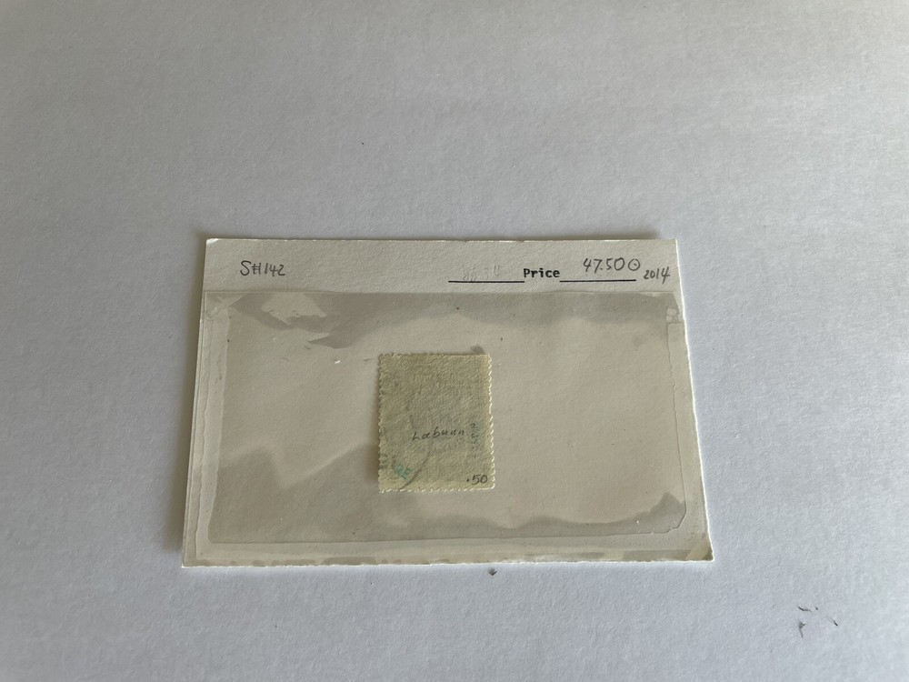 Straits Settlements /Singapore Stamp #142 +Labuan 25C With Overprint +Authentic