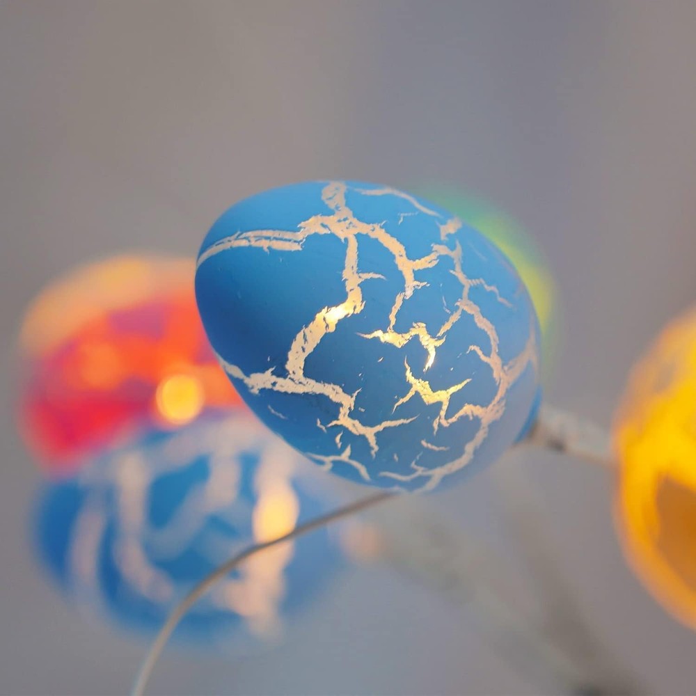 24" Pre-Lit White Birch Tree with 24 Easter Egg Decorations