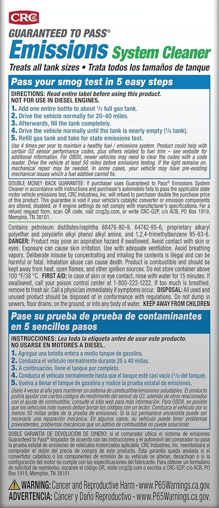 Formula De Prueba De Emisiones Garantizada, 12 Onzas Liquidas