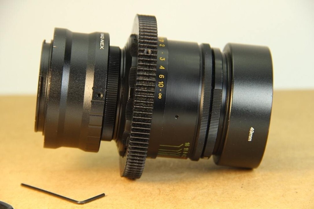 Anamorphic Helios 44-2 2/58 Soviet lens, Cine mod lens M 42/SONY E mount
