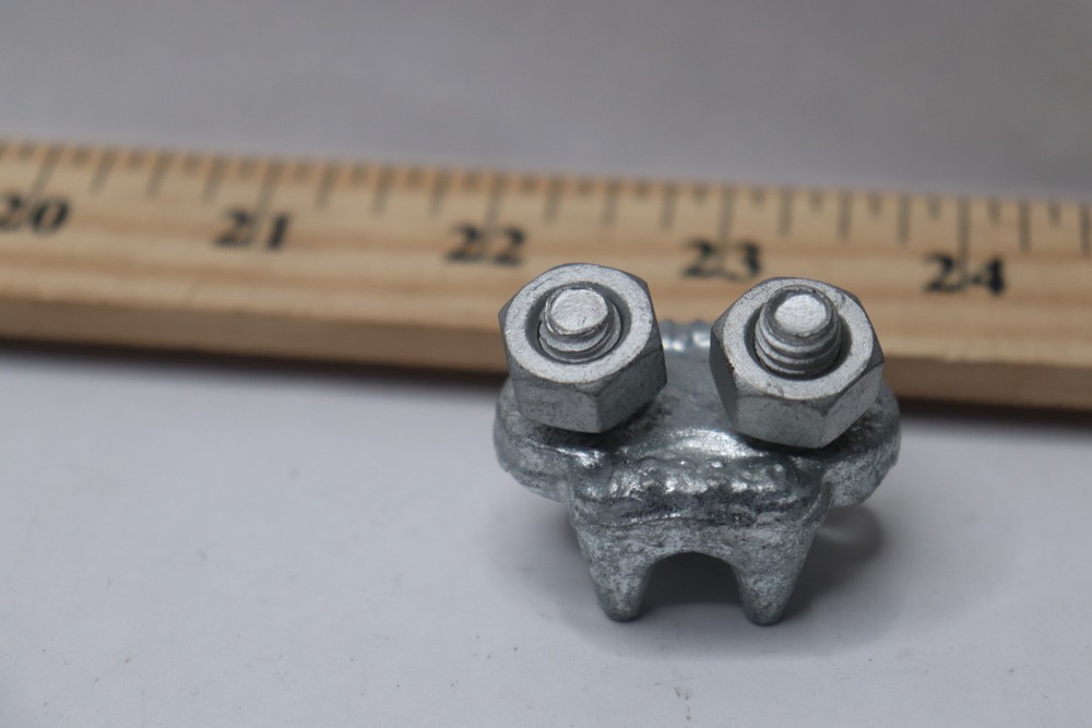 Wire Rope Clip Cable Clamp Non-Rust Galvanized Steel Fits 1/4" Diameter