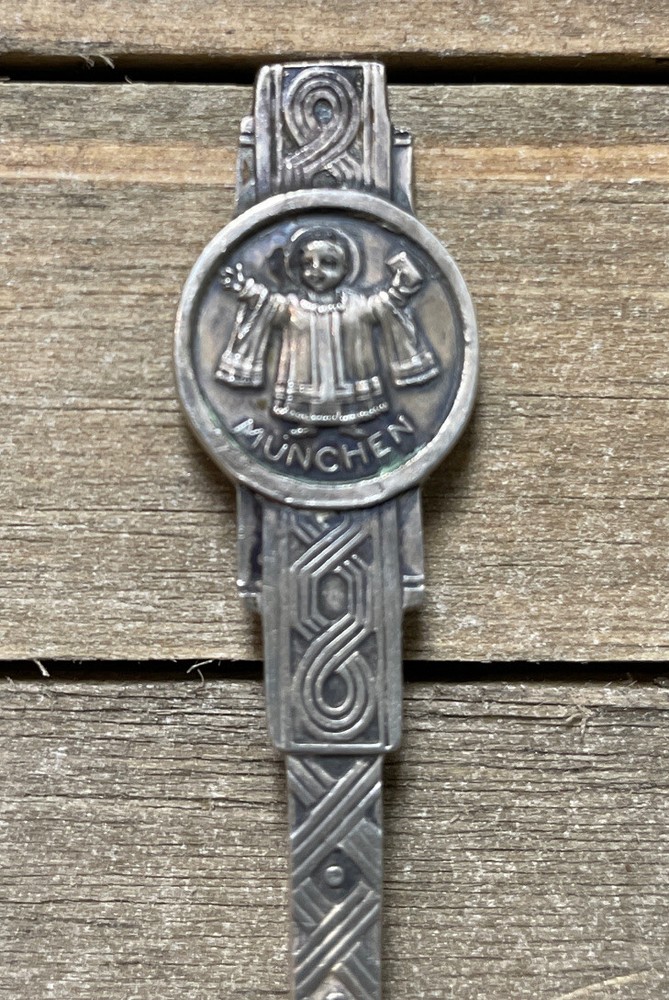 Vintage German 800 Silver Souvenir MUNCHEN SPOON 4 1/2”