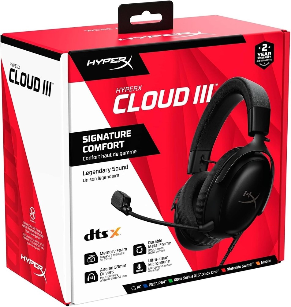 Cloud III Gaming Headset – PC PS5 Xbox – DTS Spatial Audio
