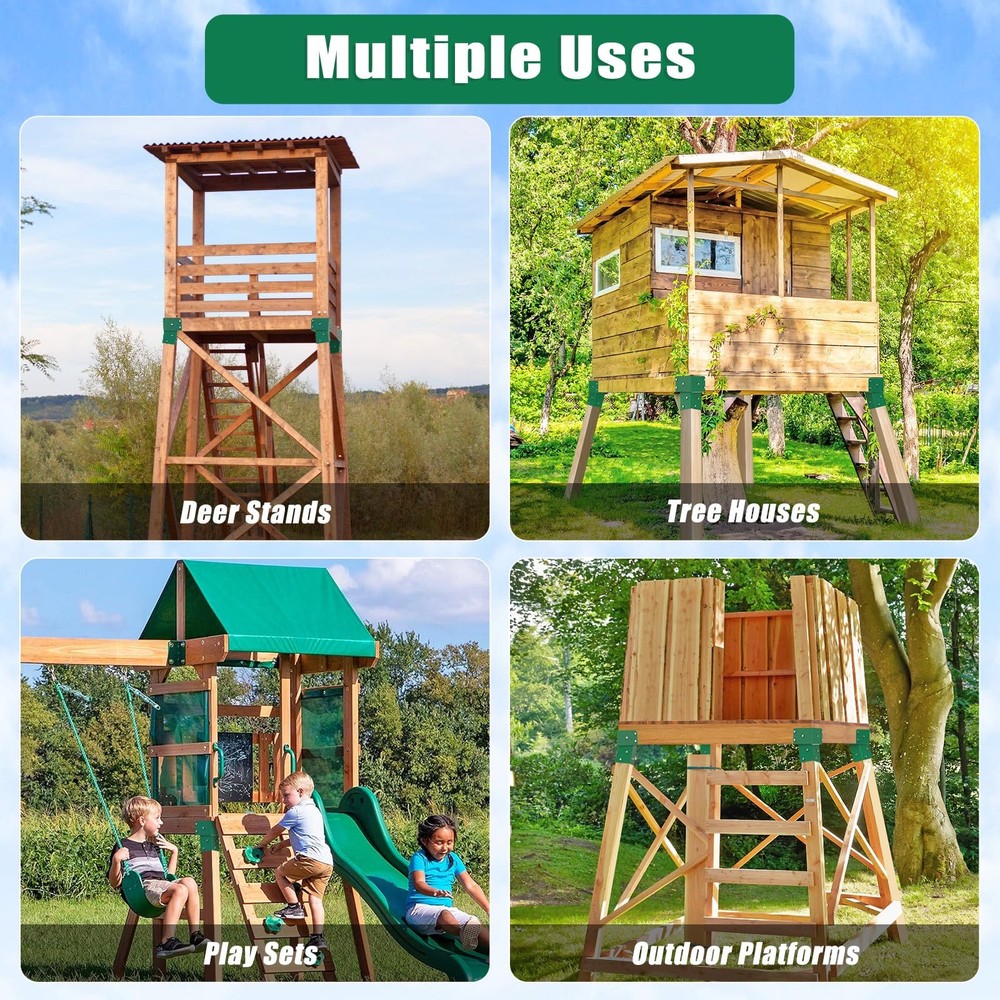 Heavy Duty Deer Stand Brackets 4x4 Compound Angle Bracket Powder Coated Elevated
