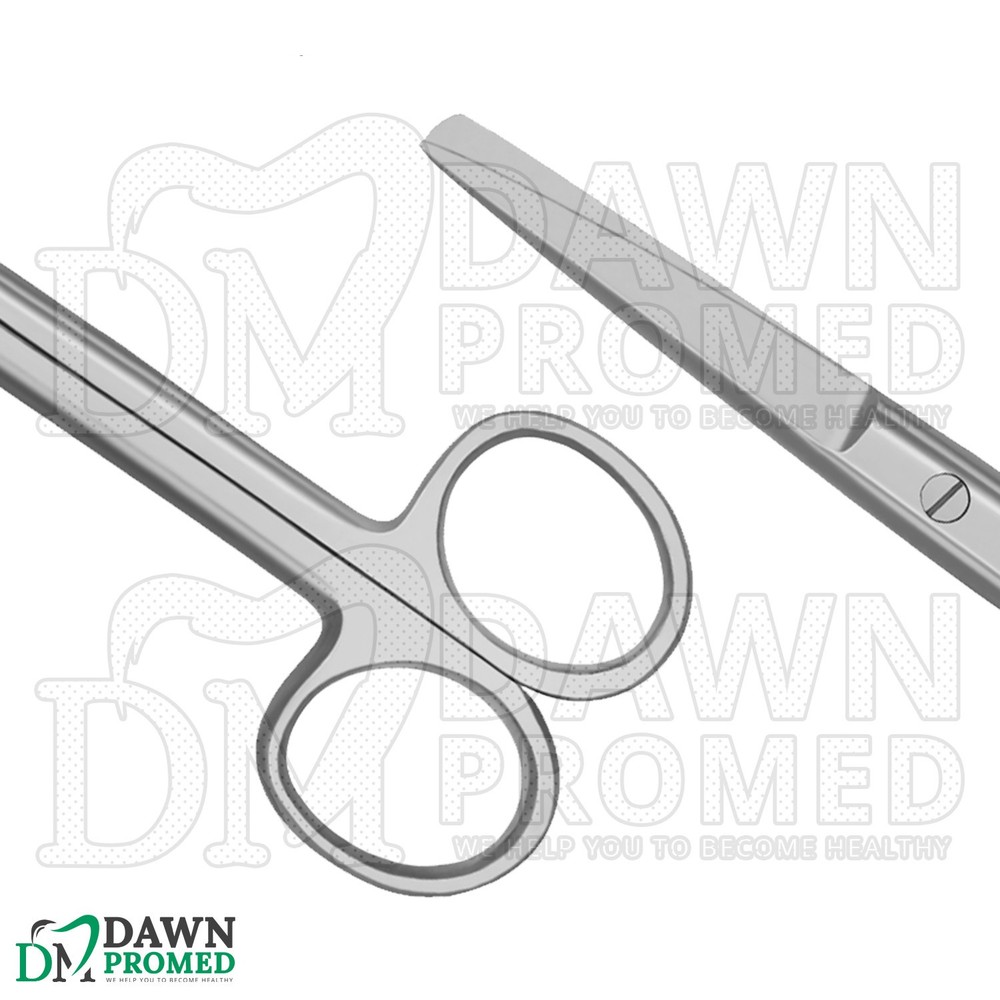 3 Pcs Operating Scissors 4.5" Straight Sharp Blunt Round Pattern Surgical Set