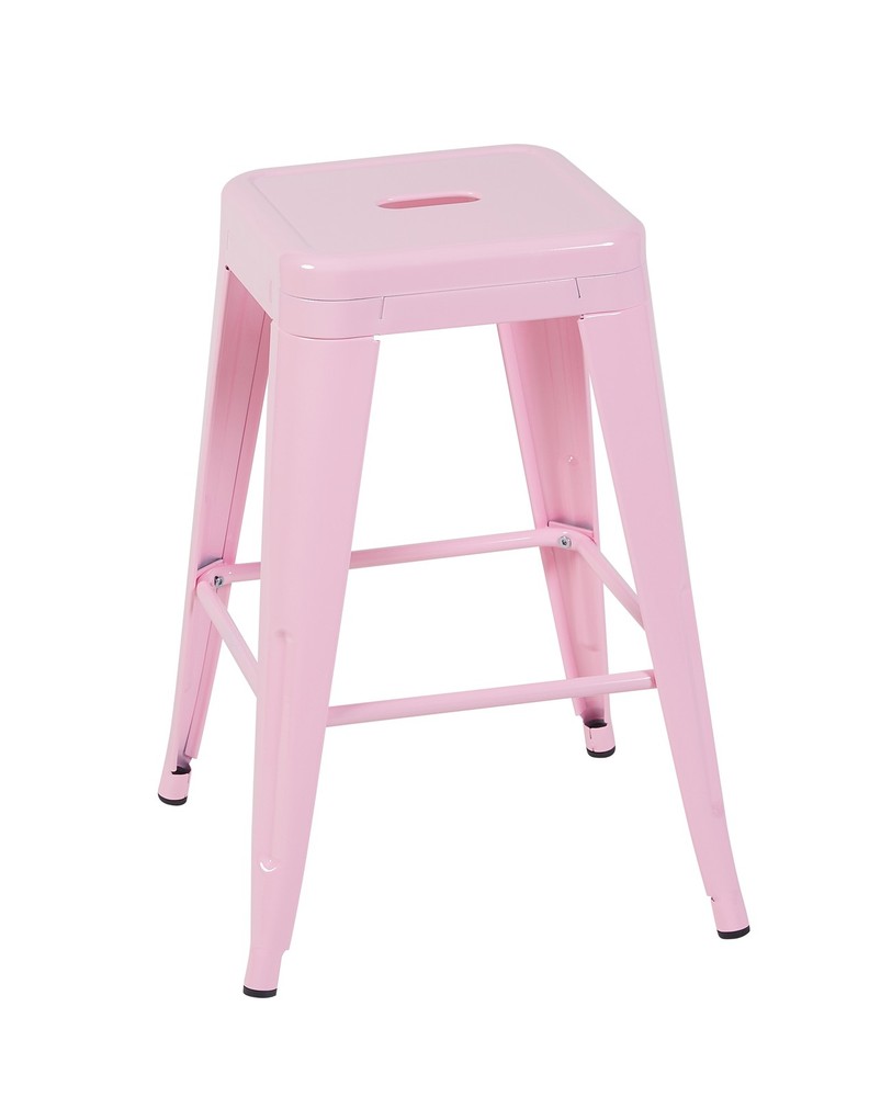 24 Inch Counter Height Stool, Backless Metal Bar Stools Set of 4, Non-Stackabl