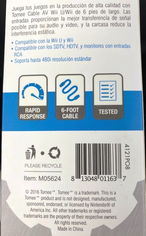 TOMEE - Wii & Wii U AV Cable