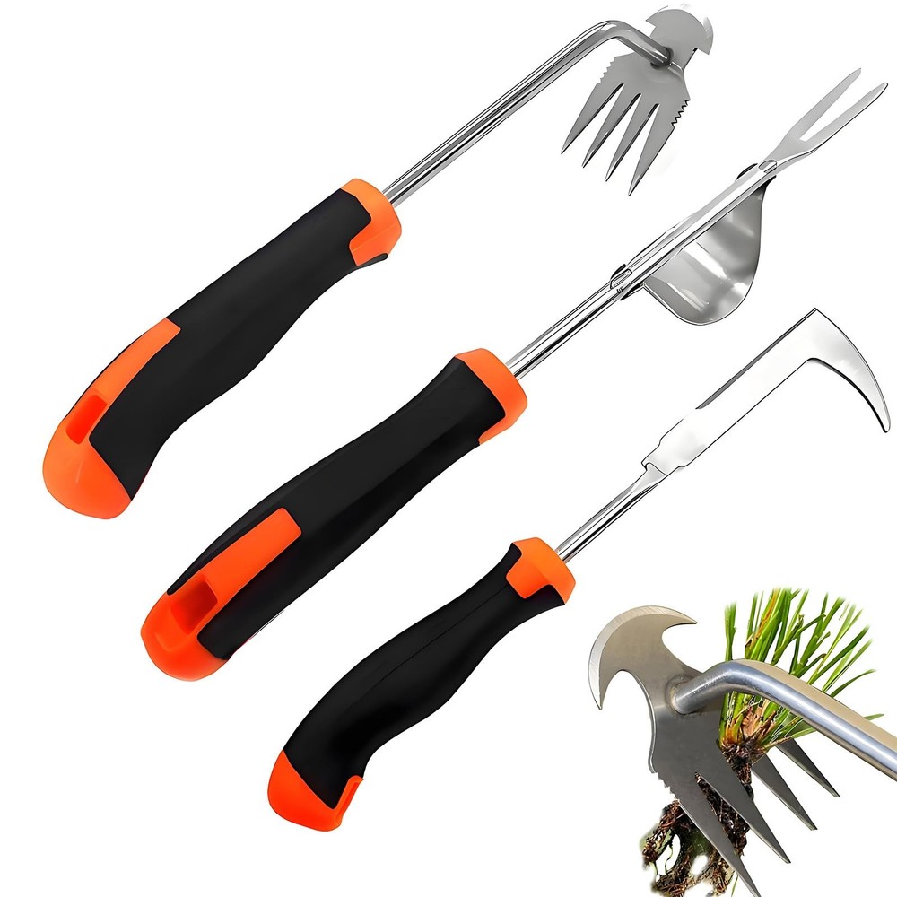 Weed Puller Tool, 3 Pack Hand Weeder Tool, Stainless Steel Dandelion Remover ...