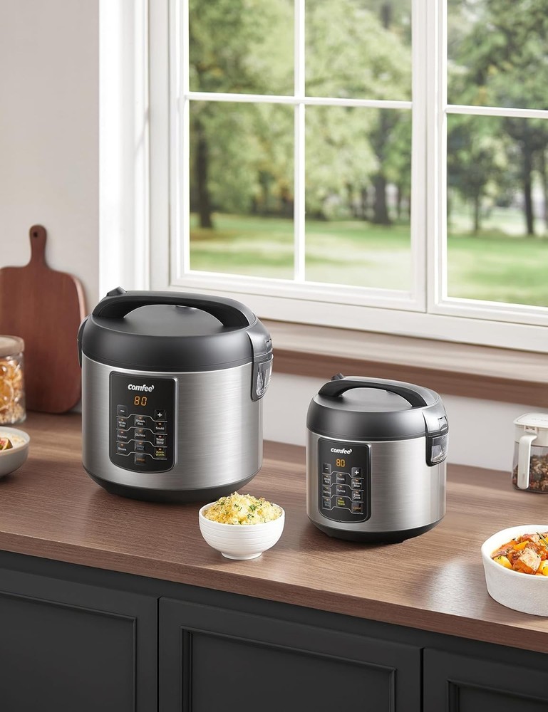 Stainless Steel Multi Cooker with One-Touch Programs - 8 Cups Cooked Capacity