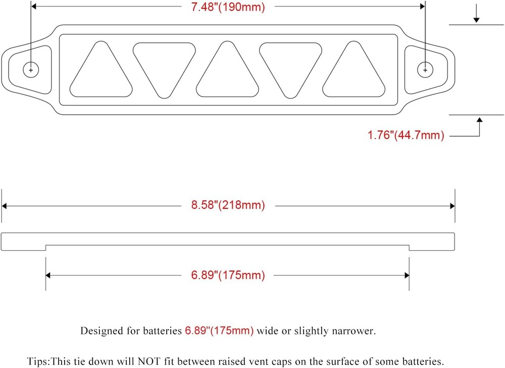 Battery Hold Down Sets with Aluminum Tie Down Bracket