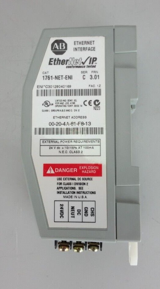 AB Ethernet IP Interface 1761-NET-ENI SER C FRN-3.01