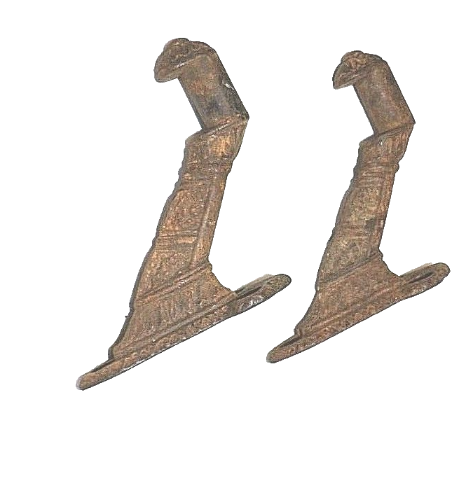 2 EARLY HAND RAIL BRACKETS FOR STAIR RAILING OLD VICTORIAN MISSION