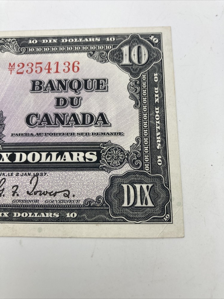 Canada Banknote 1937 10 Dollars.