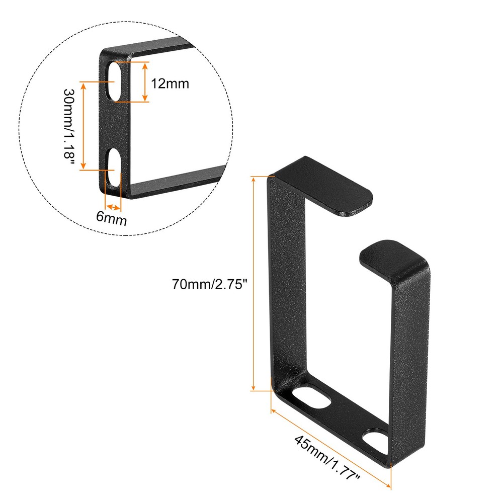 Server Rack Cable Management D Ring Hooks Bracket Organizer Black Color/10Set