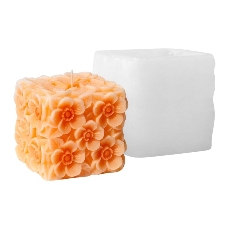 Decorative Square Flower Silicone Mould For Baking And Craft Projects