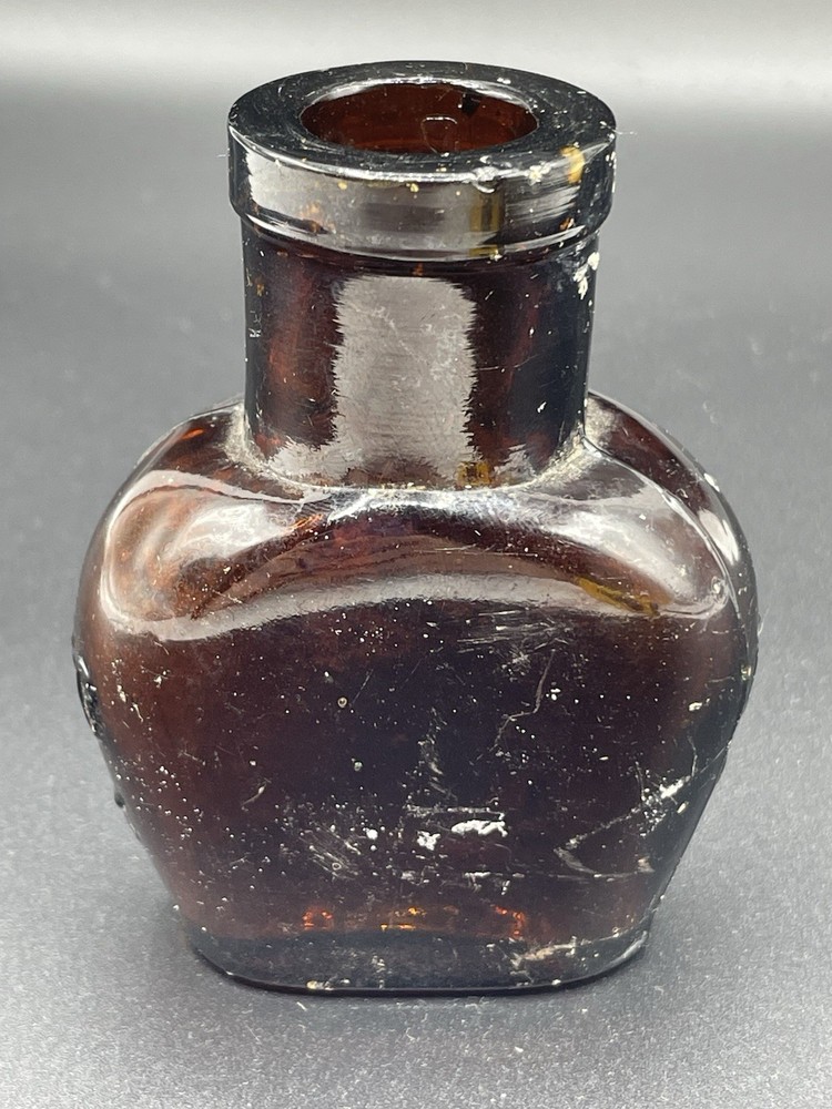 Antique 1910s 2oz OXO Empty Amber Glass Bottle