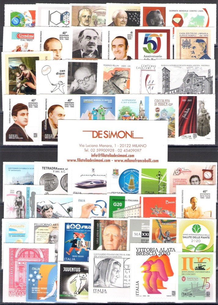 2020 Italy, Republic, 85 values + 4 sheets, MNH**