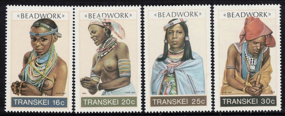 TRANSKEI, 1987 BEADWORK 4 MNH
