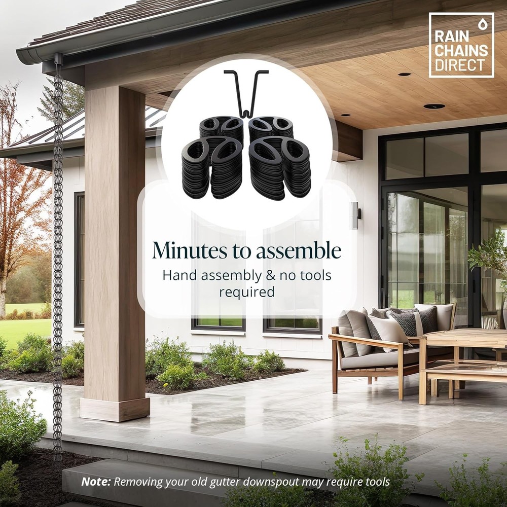 Open-Flow Design Rain Chain - Hassle-Free Water Flow