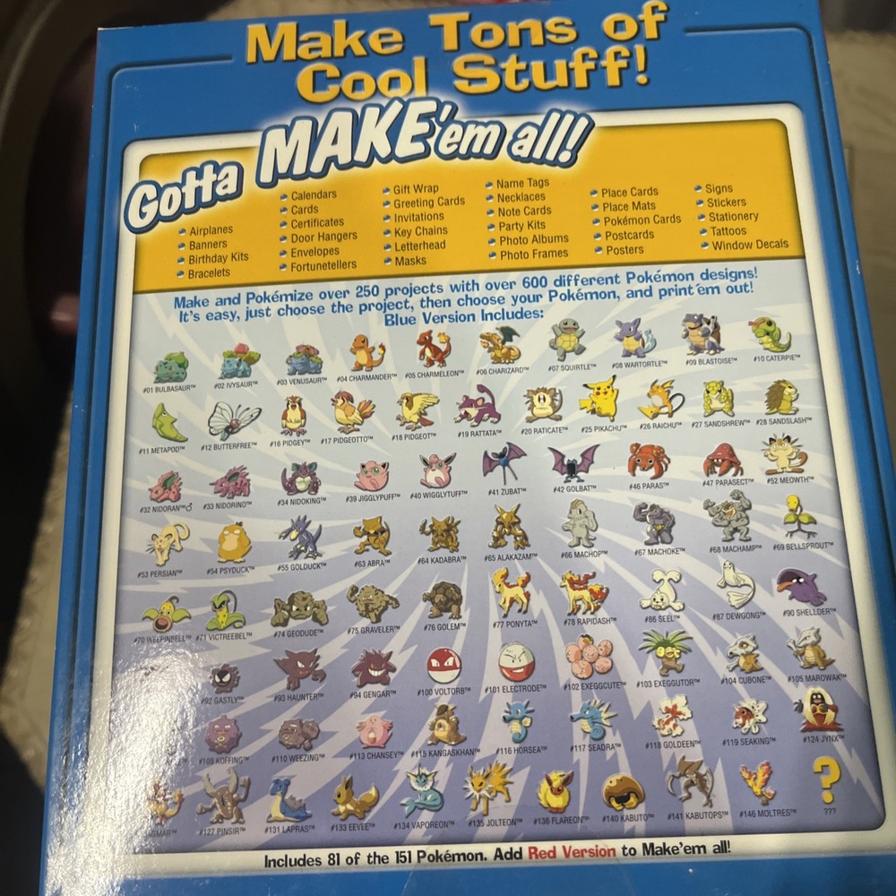 Pokemon Gotta Make'em All Project Studio Blue Version Windows In Box Unopened