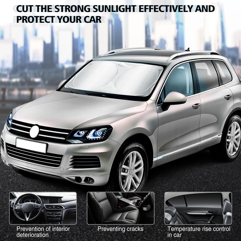 Feildoo Fit For Chevy Sun Visor Windshield Cover Shield Front Window Car Shade