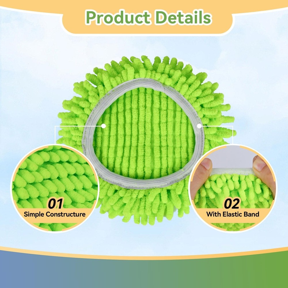 4 Pack Reusable Microfiber Mop Pads Compatible with O-Cedar EasyWring 1-Tank ...