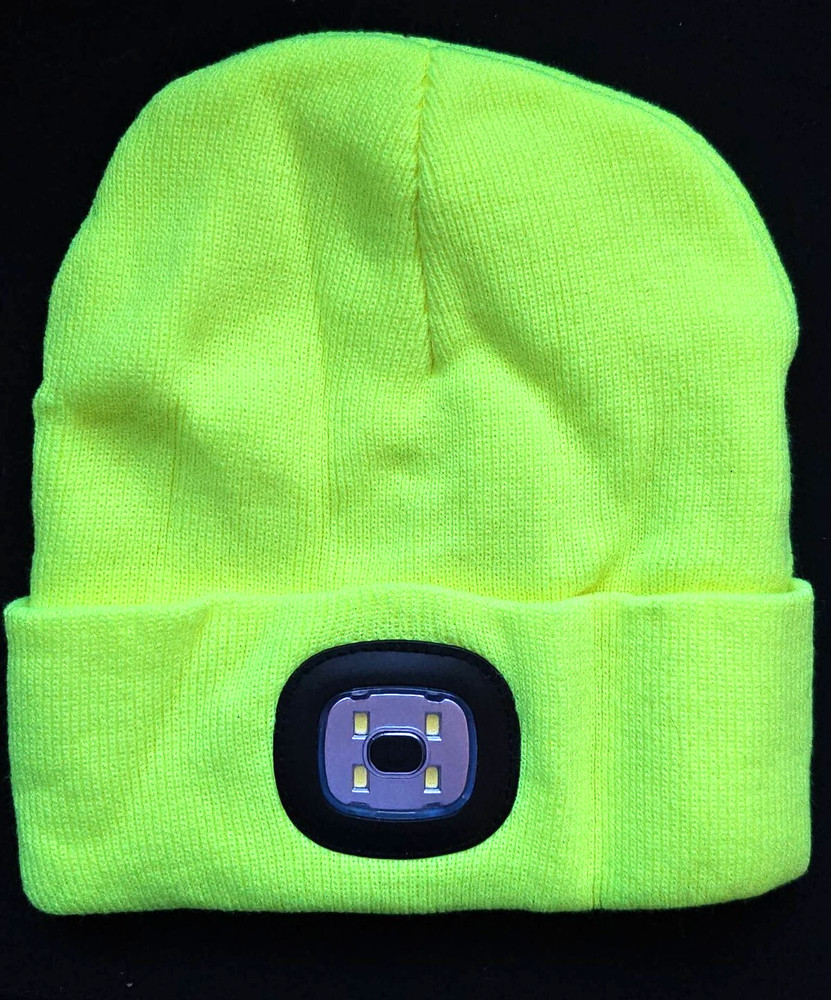 LED Light-Up Beanie Hat - Yellow
