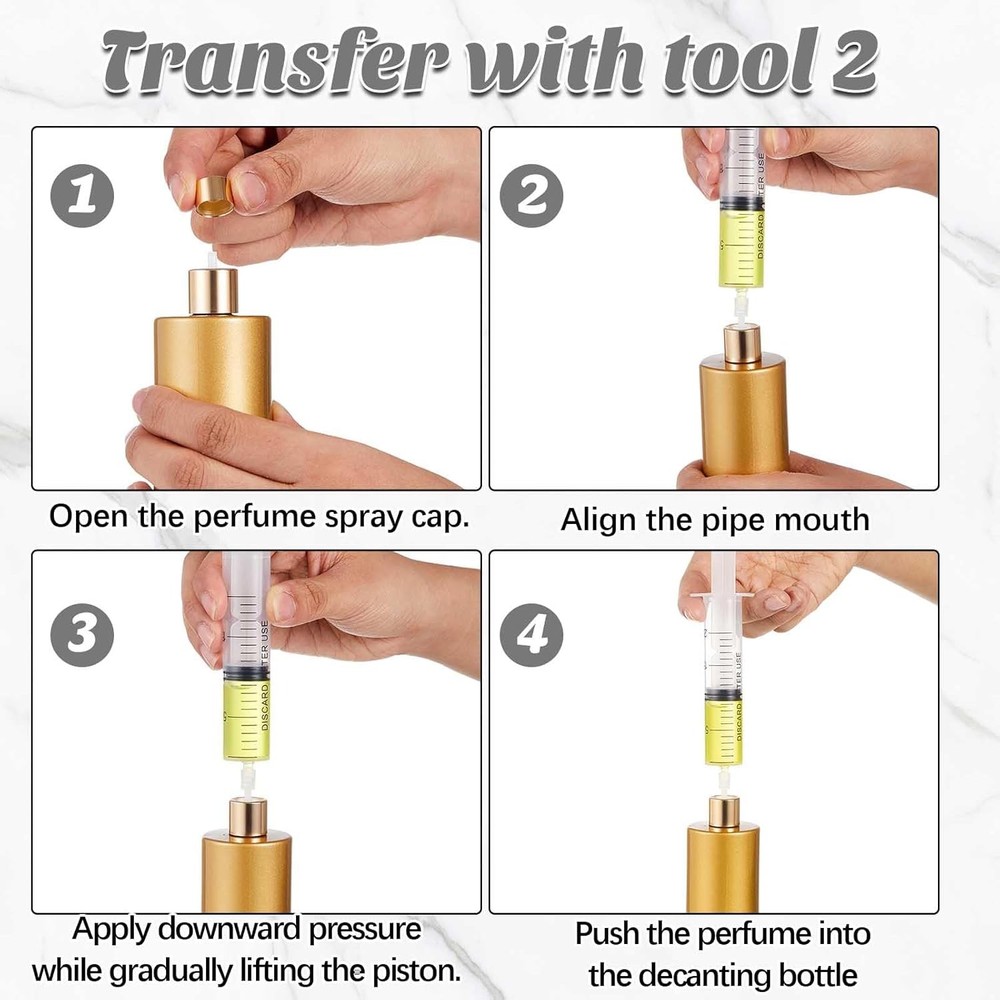 6 Pack 50 ml Glass Perfume Bottles & Refill Tools Set Travel Perfume Atomizer