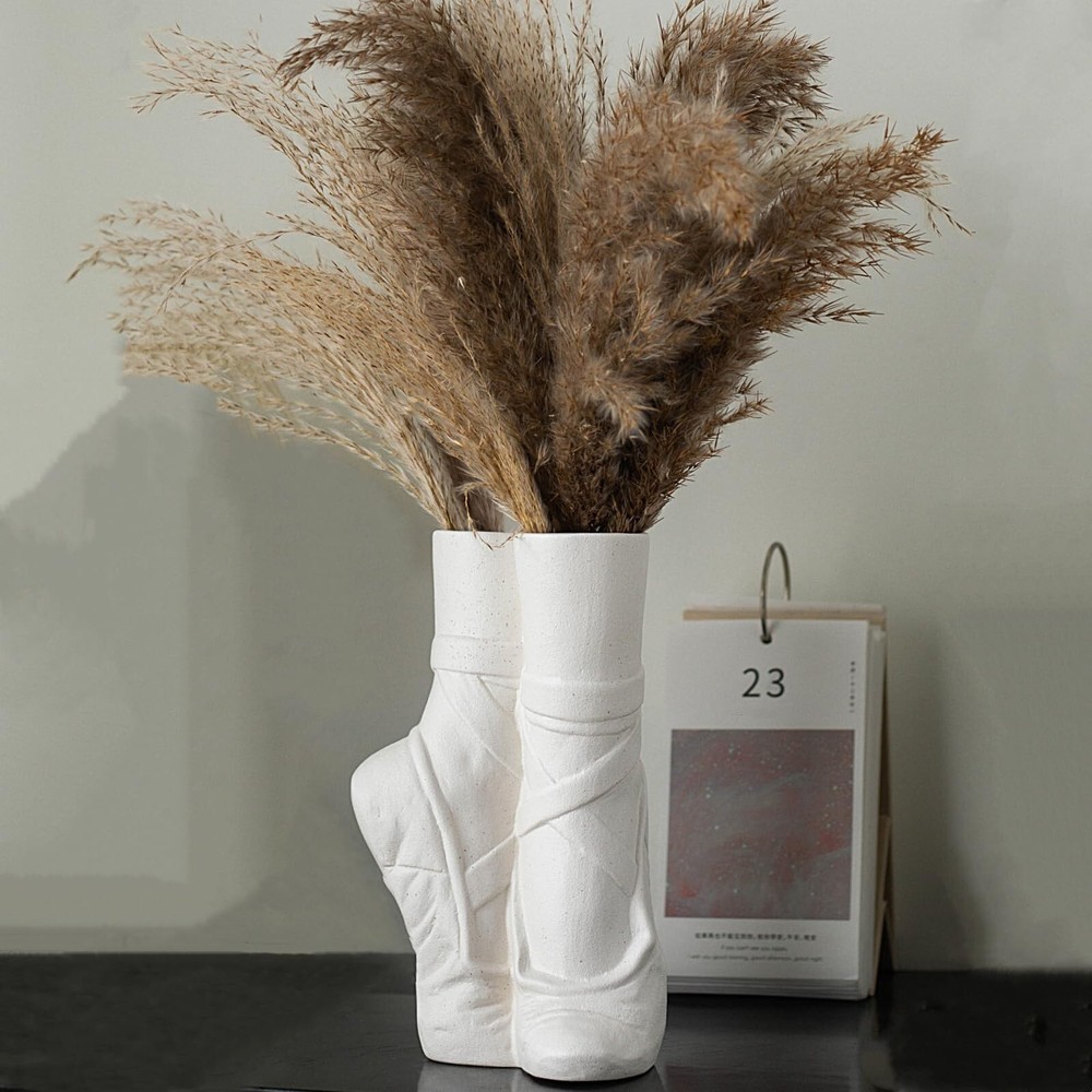 Ballet Shoe Modern Ceramic Vase, Nordic Art Ins Style Decorative Ceramic Aest...